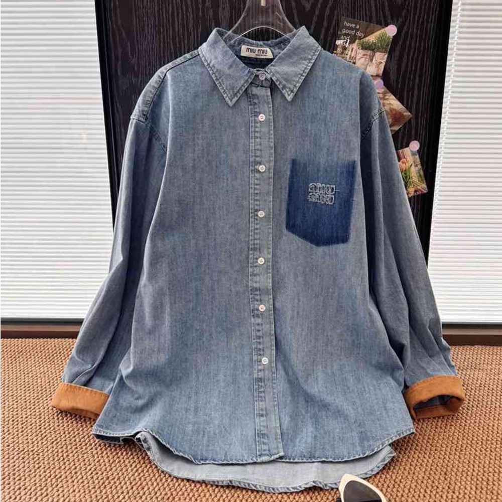 Miu Miu Denim Blue Button Down Shirt